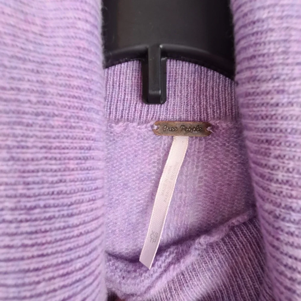 Free‎ People Riviera Cashmere Turtleneck Cropped Oversized Lavender Sweater XS